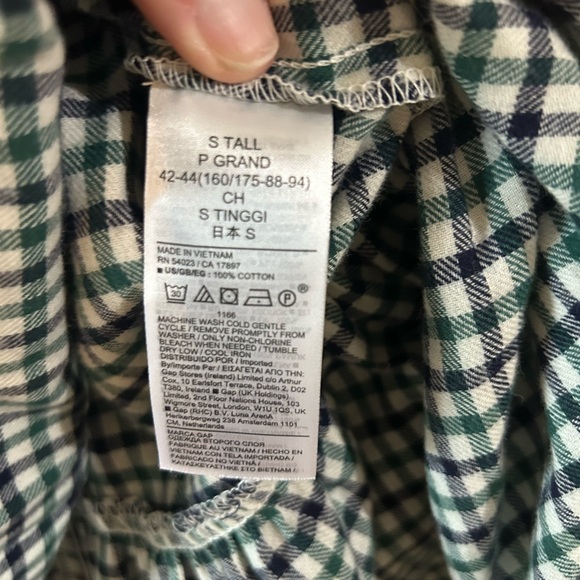 GAP Long Sleeve Plaid Dress in Green and Navy Size Small - Picture 5 of 5